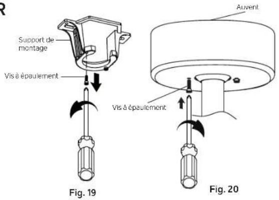 Support de montage Vis à épaulement Auvent Vis à épaulement Fig. 19 Fig. 20