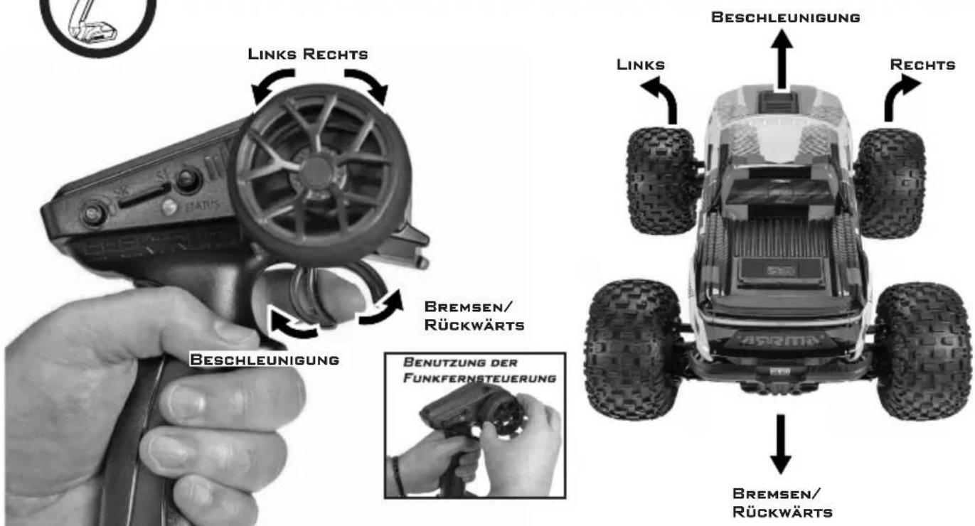Instructional image showing how to adjust a toy car's buttons and grip, with Chinese annotations highlighting key steps.