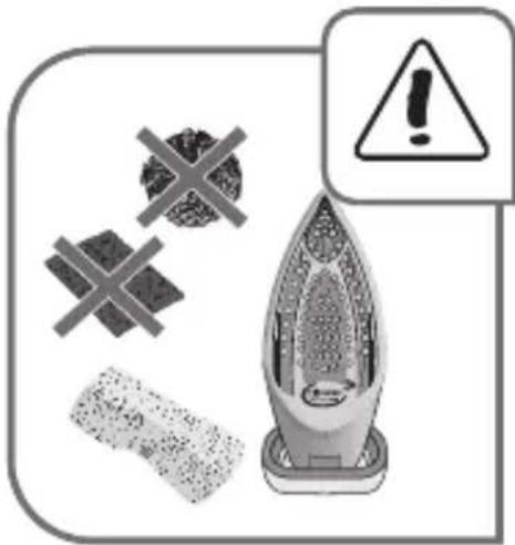 Warning symbol image showing a hairdryer with warning signs and a warning triangle, accompanied by crossed-out cross symbols.