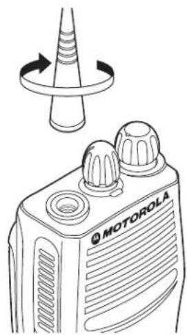 MOTOROLA CP200 - Installation de l'antenne Dépose de l'antenne - 1