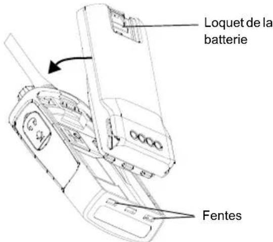 MOTOROLA RDV5100 - Installation de la batterie au lithium-ion (Li-Ion) - 1