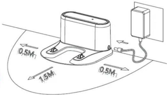 Clean Air Optima VC001 Smart - Vystraha: Abyste zabrani pi du robota ze schodu, ujistete se, ze je nabijeci stanice vzdalena alespn 1,2 metru od schodu. - 1