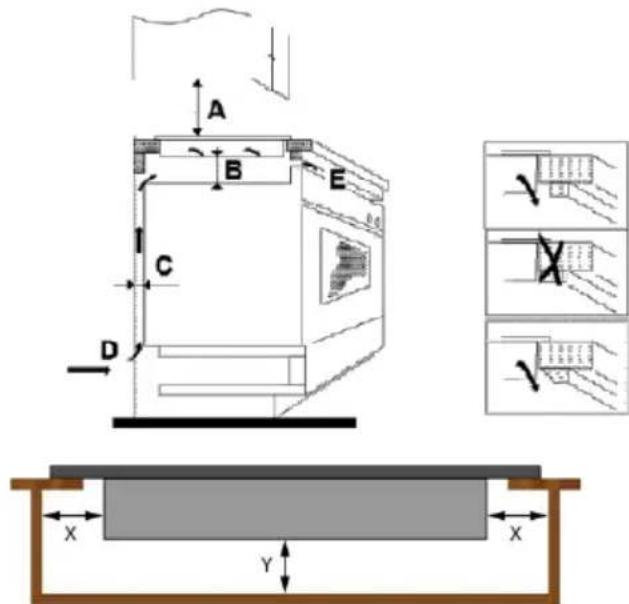 Technical diagram of a mechanical assembly with labeled components and cross-sectional views