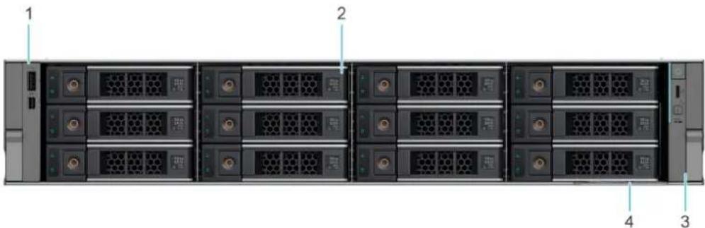 DELL PowerEdge R570 - Configurations système : vue avant du système PowerEdge R570 - 4