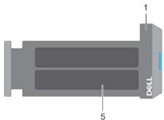 DELL PowerEdge R570 - Localisation du code de service express et de l'étiquette de service - 1