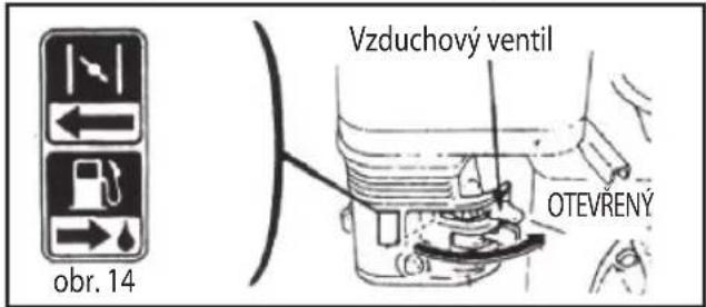 obr. 14 Vzduchový ventil OTEVRENÝ