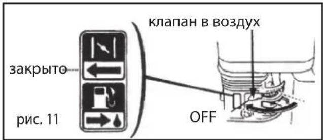 закрыто рис. 11 КЛАПАН В ВОЗДУХ OFF