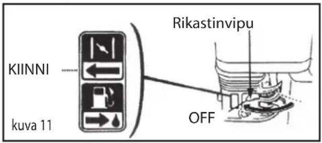 KIINNI kuva 11 Rikastinvipu OFF
