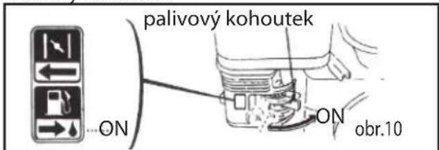 palivový kohoutek ON ON obr.10