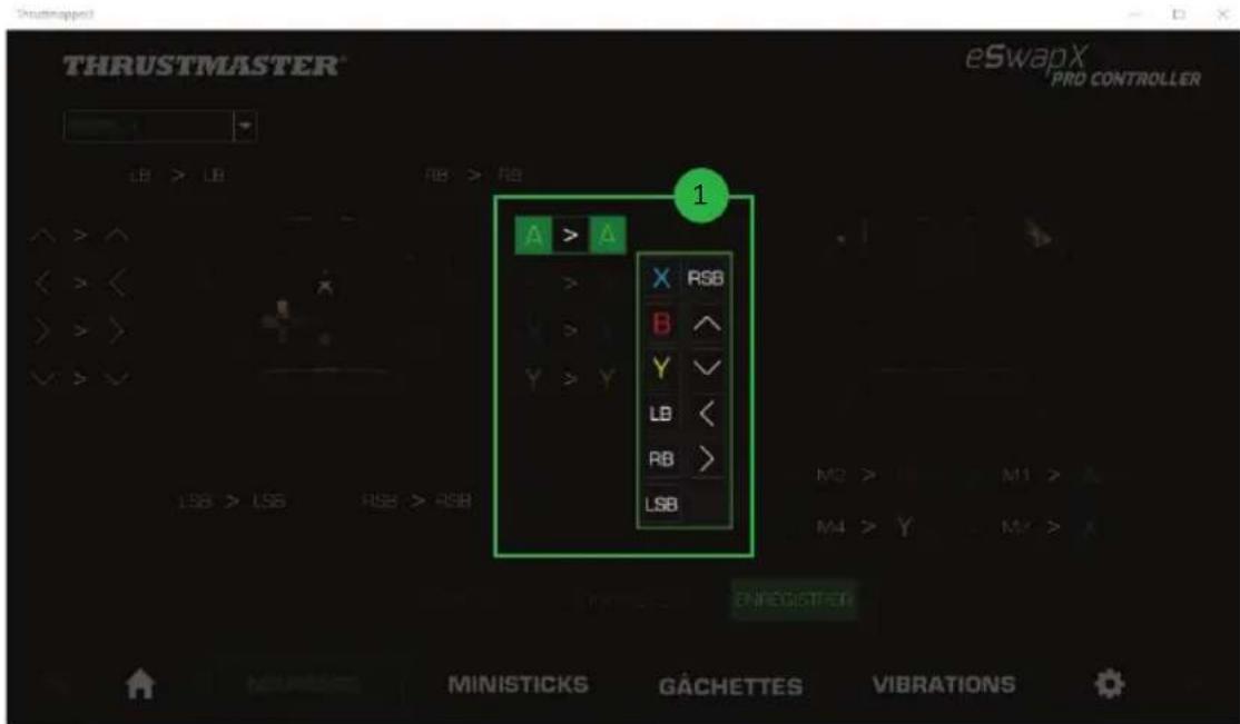 THRUSTMASTER eSwap S Pro Controller - Pour réassigner vos boutons : - 1