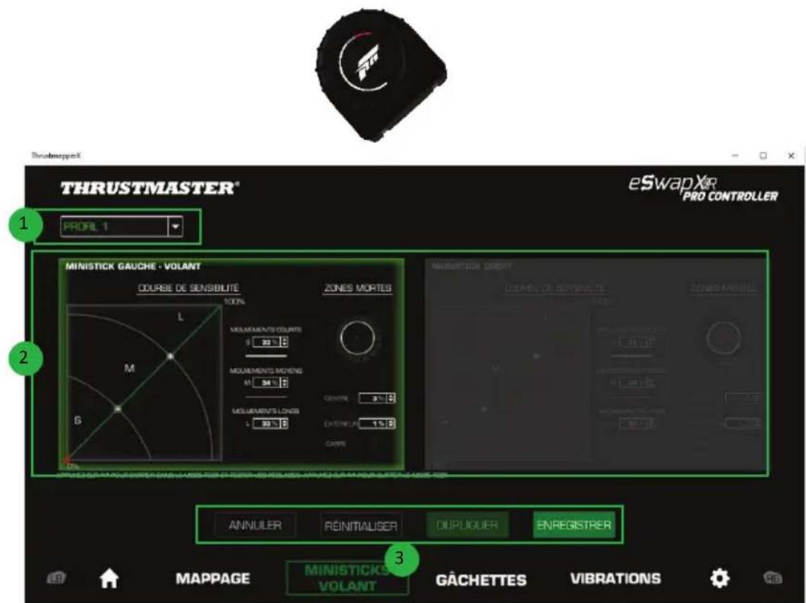 THRUSTMASTER eSwap S Pro Controller - Paramétrage des ministicks et du module de course - 1