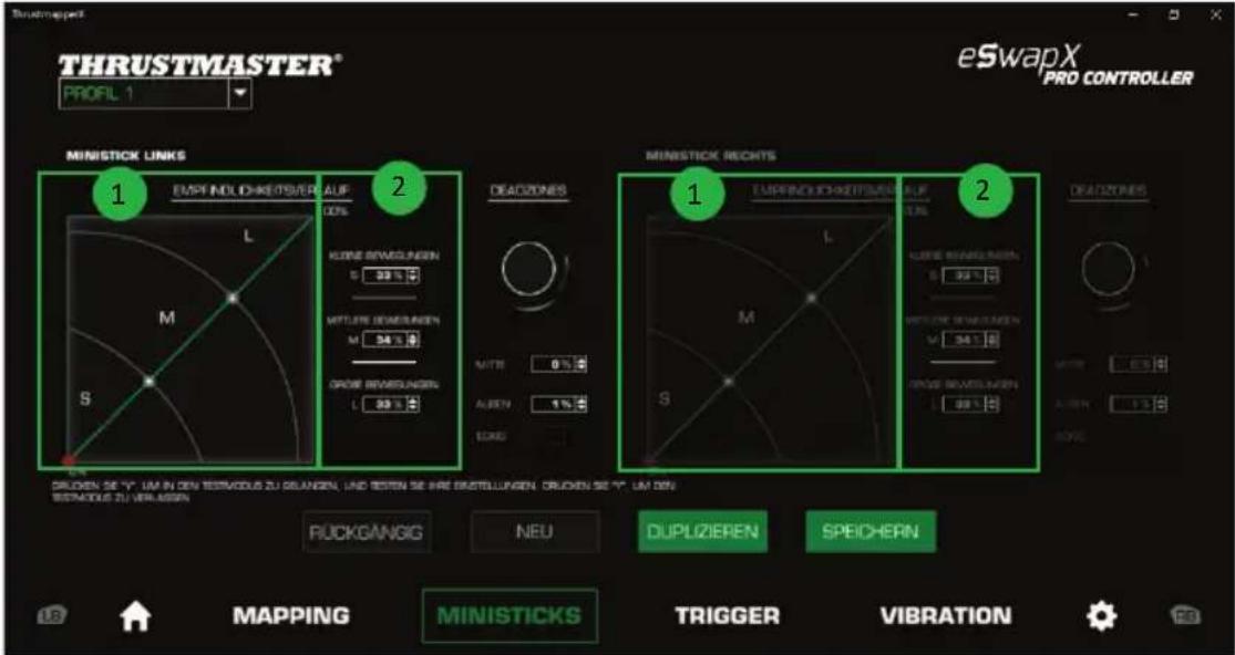 THRUSTMASTER® PROFIL 1 eSwapX PRO CONTROLLER MINISTICK LINKS 1 EASY INOLDCHETSVER 2 ALIF 30% KLINE BEWELUNGEN 5.99 % MUTURE BEWELUNGEN 5.94 % GROVE BEWELUNGEN 5.99 % DEADZONES MINISTICK RECHTS 1 EYBRINCKCHEETSVER 2 ALIF 30% KLINE BEWELUNGEN 5.99 % MUTURE BEWELUNGEN 5.94 % GROVE BEWELUNGEN 5.99 % DEADZONES DRIVEN SE "Y" UM IN DEN TESTMODUS ZU GRANGEN, UND TESTEN SE IRKE BASTELLUNGEN, DRIVEN SE "Y" UM DIN TESTMODUS ZU VERLASSN RUCKGANGIG NEU DUPLIZIEREN SPEICHERN MABBEGEN M BRAUER DALENT MABBEGEN M BRAUER DALENT MABBEGEN M BRAUER DALENT MABBEGEN M BRAUER DALENT