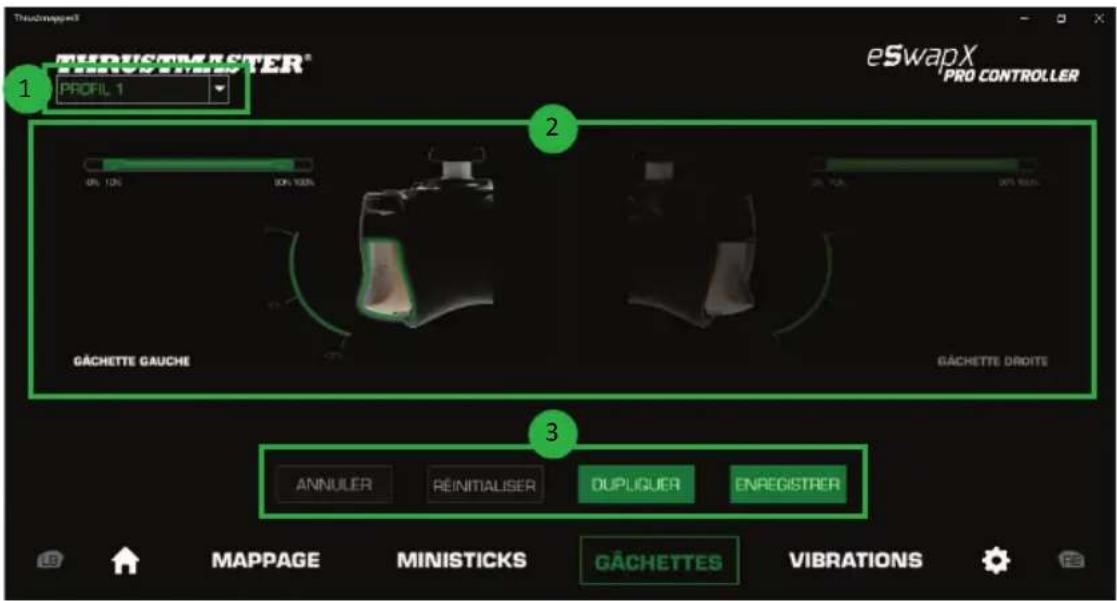 THRUSTMASTER eSwap S Pro Controller - Paramétrage des gâchettes - 1