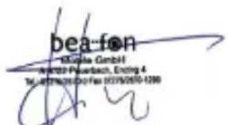 Bea-fon Safer 3L - Applicable Standards Test Report Number - 1