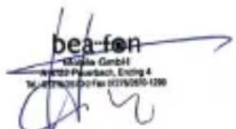 Bea-fon Safer 3L - Applicable Standards Test Report Number - 1