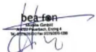 Bea-fon Safer 3L - Applicable Standards Test Report Number - 1