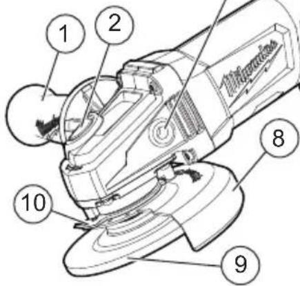 Technical diagram of a mechanical device with numbered components for identification