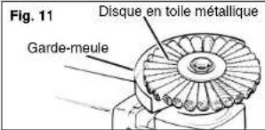 Fig. 11 Disque en toile métallique Garde-meule
