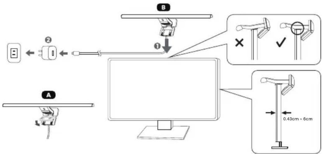 BENQ ScreenBar Halo 2 - Installera lampan - 1