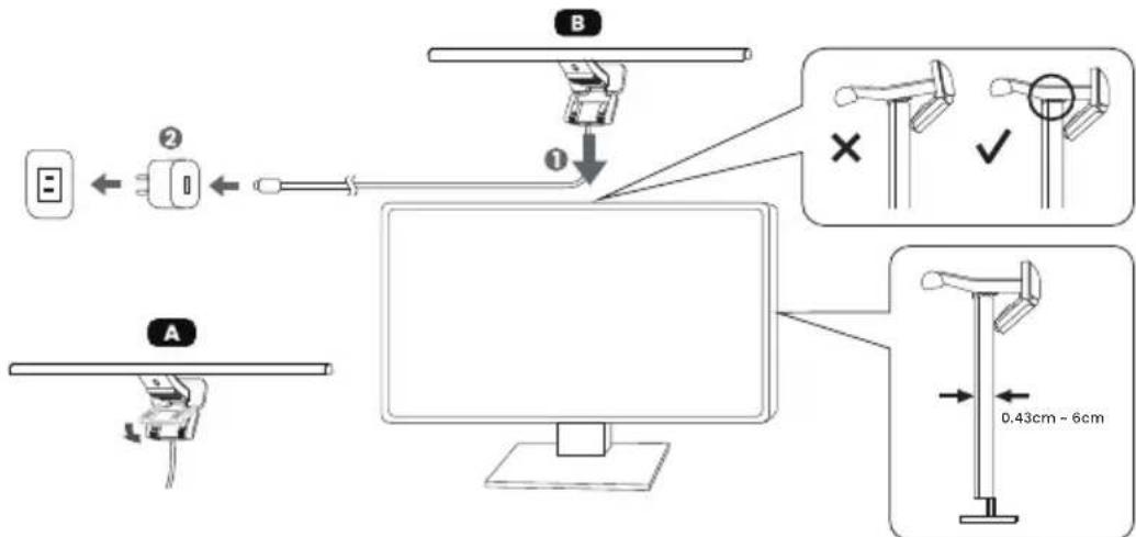 BENQ ScreenBar Halo 2 - Installazione della lampada - 1