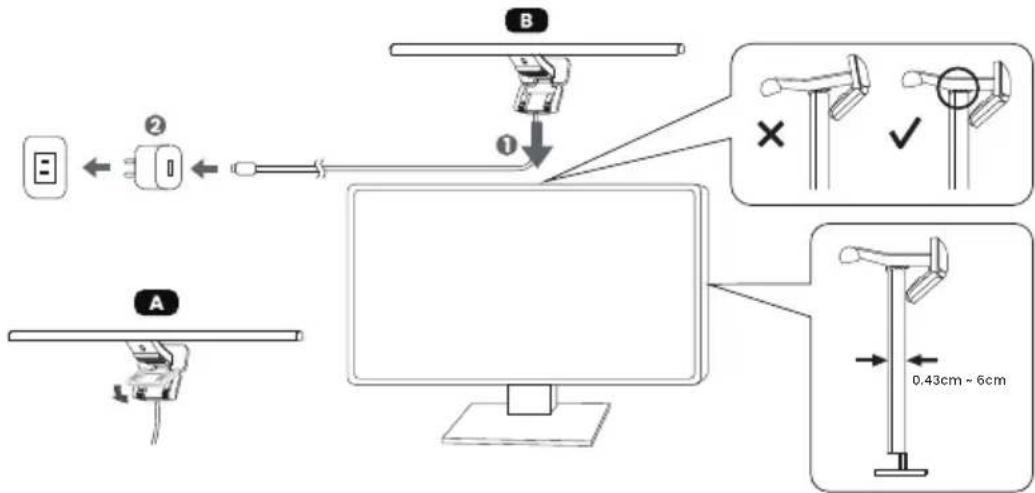 BENQ ScreenBar Halo 2 - Installation de la lampe - 1