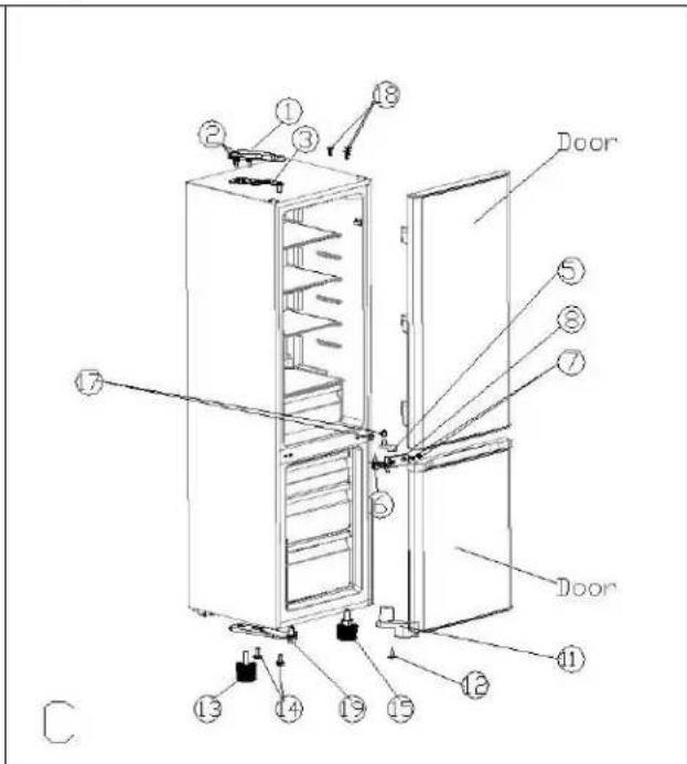 OCEANIC OCEAFC244W - REVERSING THE DOOR: - 2