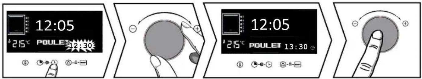BRANDT BFH3412A - - Modification de l'heure de fin de cuisson - 1