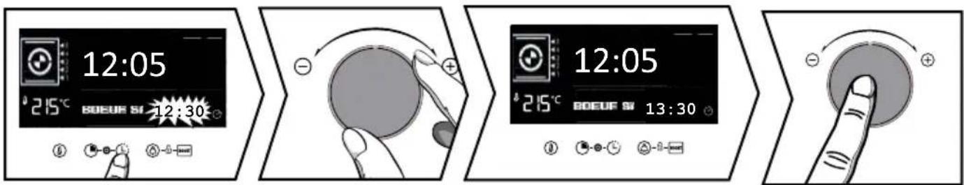 BRANDT BFH3412A - - Modification de l'heure de fin de cuisson - 1