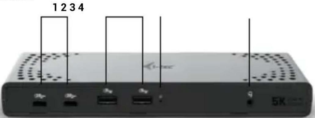 i-TEC CADUA4KDOCKPDL2UK - Pannello frontale: - 1