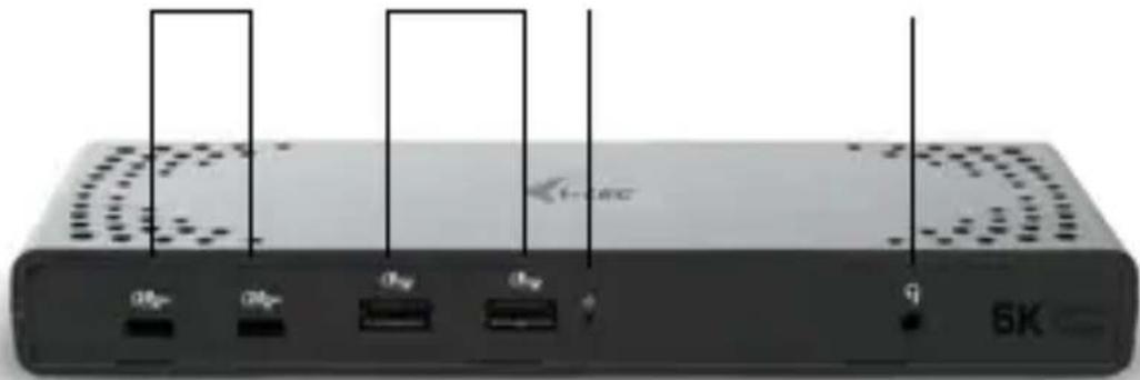 i-TEC CADUA4KDOCKPDL2UK - Panel przyedni: - 1