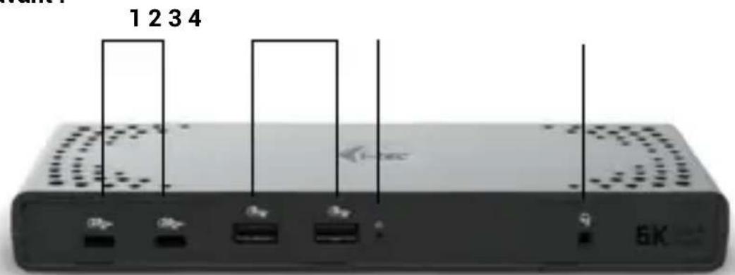i-TEC CADUA4KDOCKPDL2UK - Panneau avant : - 1