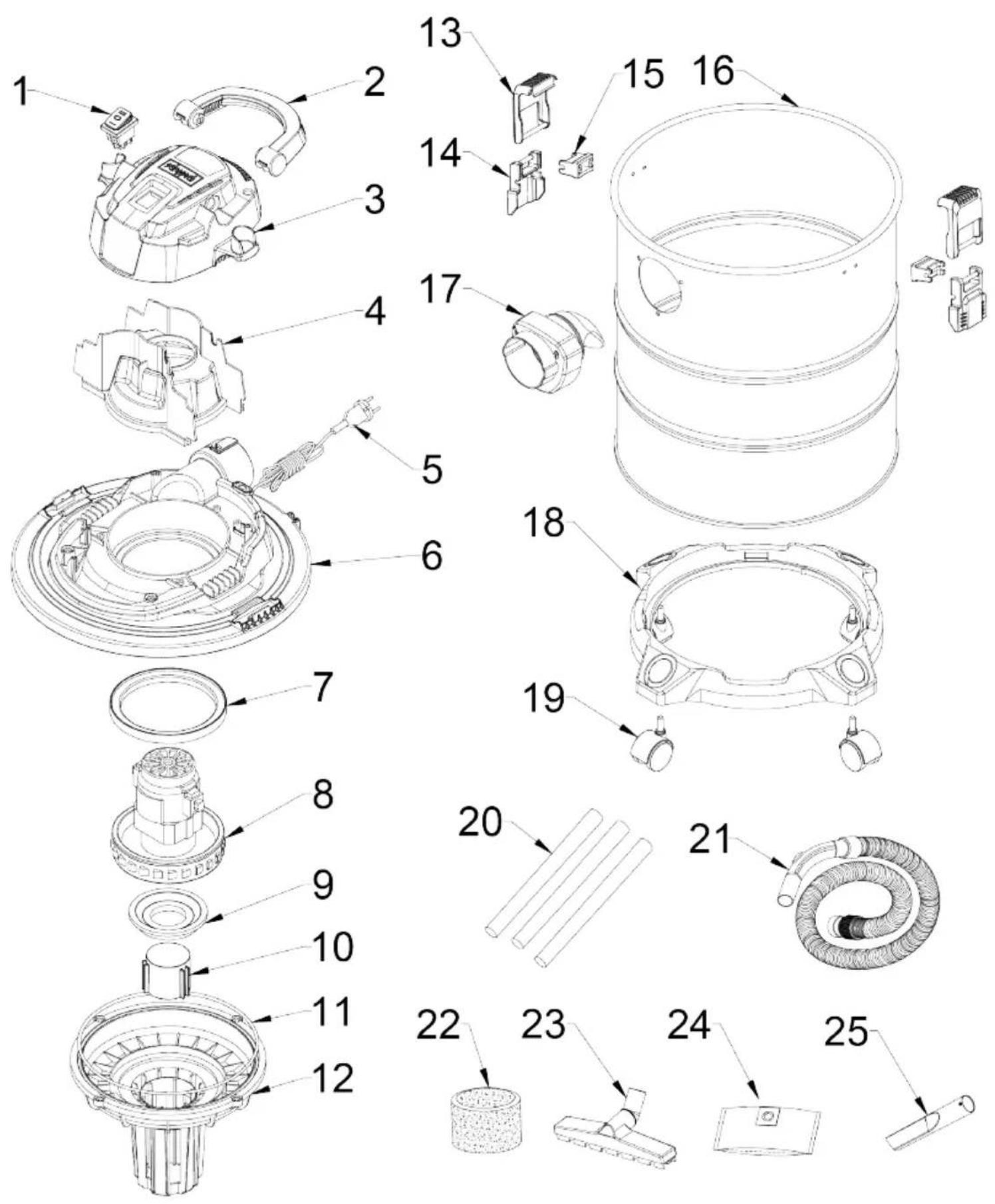 SCHEPPACH VC25 - Poz. Adet Tanim - 2