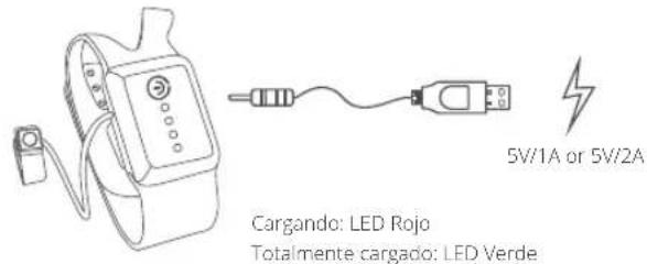 Cargando: LED Rojo Totalmente cargado: LED Verde