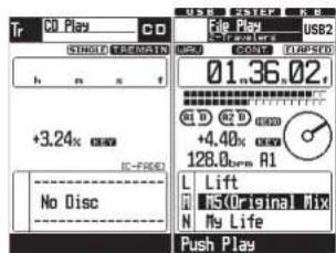 Denon DJ BU5501 - Display wanner CD is geseleerd - 2