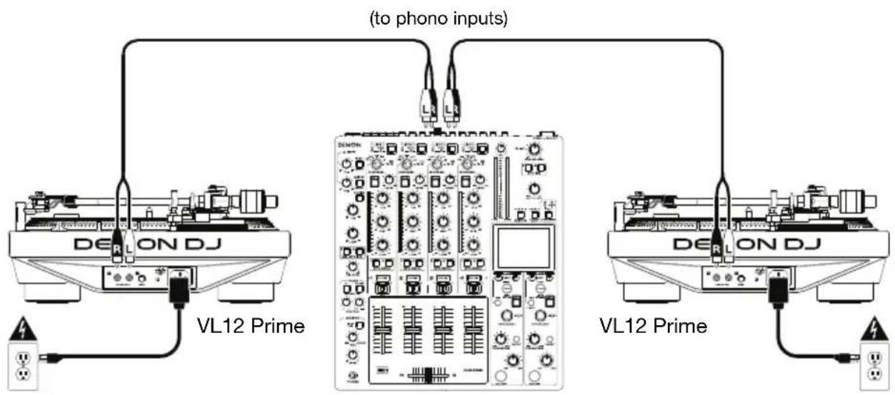 Denon DJ VL12 Prime - Connection Diagram - 1