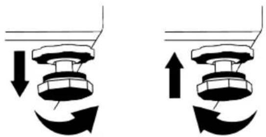 Pure mechanical diagram showing two configurations of a valve or pump mechanism with directional arrows (no text or symbols)