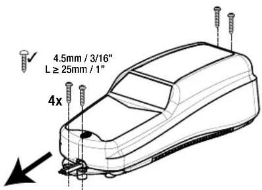 4.5mm / 3/16" L ≥ 25mm / 1" 4x