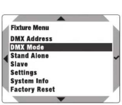 Cameo DURA LINE 50 - SELECTING THE DMX OPERATING MODE (DMX Mode) - 1