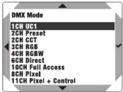 Cameo DURA LINE 50 - DMX-BETRIEBSART AUSWÄHLEN (DMX Mode) - 2