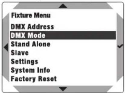 Cameo DURA LINE 50 - SELECTION DEL MODE OPERativo DMX (DMX Mode) - 1