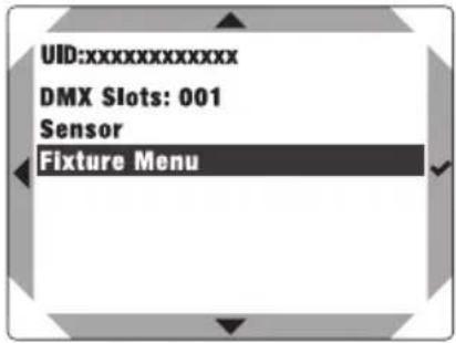 Cameo DURA LINE 50 - DEVICE MENU (Fixture menu): - 1
