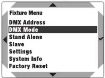 Cameo DURA LINE 50 - DMX-BETRIEBSART AUSWÄHLEN (DMX Mode) - 1