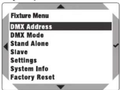 Cameo DURA LINE 50 - USTAWIANIE ADRESU STARTOWEGO DMX (DMX Address) - 1