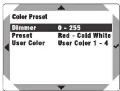 Cameo DURA LINE 50 - COLOUR PRESET STAND-ALONE OPERATING MODE (Color Preset) - 3