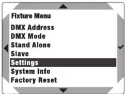 Cameo DURA LINE 50 - SYSTEM SETTINGS (Settings) - 1