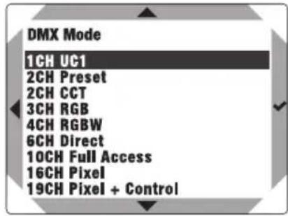 Cameo DURA LINE 50 - SELEZIONE DELLA MODALITA OPERativa DMX (DMX Mode) - 3
