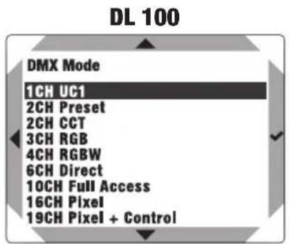 Cameo DURA LINE 50 - SELECTING THE DMX OPERATING MODE (DMX Mode) - 3