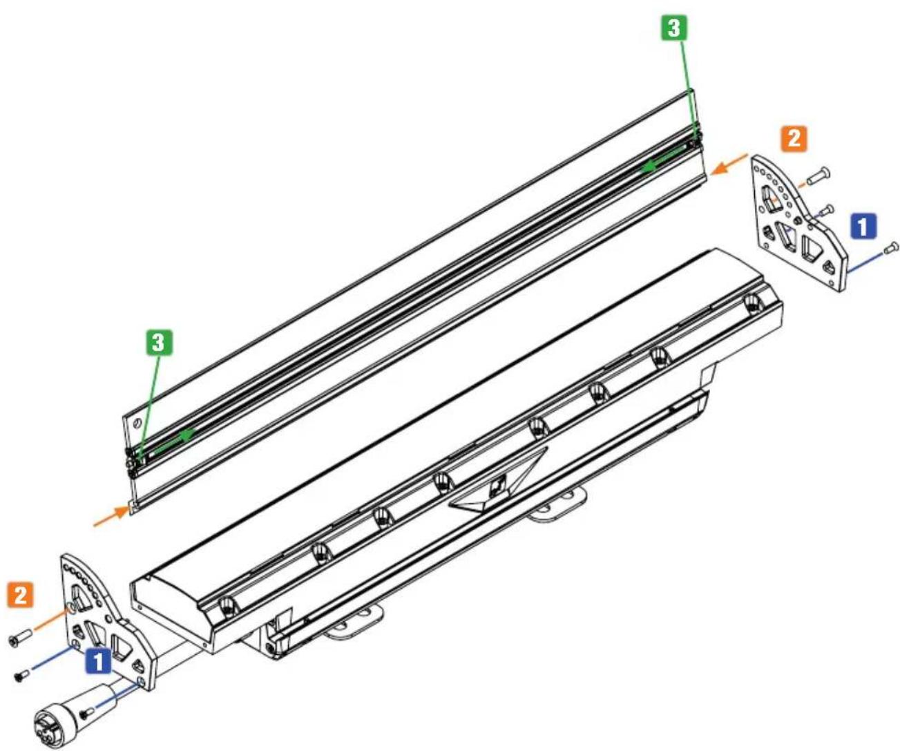 Cameo DURA LINE 50 - MOUNTING THE OPTIONAL GLARE SHIELD - 1
