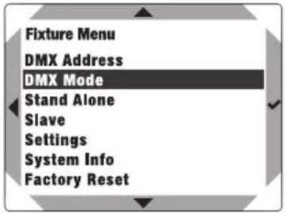 Cameo DURA LINE 50 - SELEZIONE DELLA MODALITA OPERativa DMX (DMX Mode) - 1