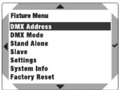 Cameo DURA LINE 50 - RéGLAGE DE L'ADRESSE DE DÉPART DMX (DMX Address) - 1